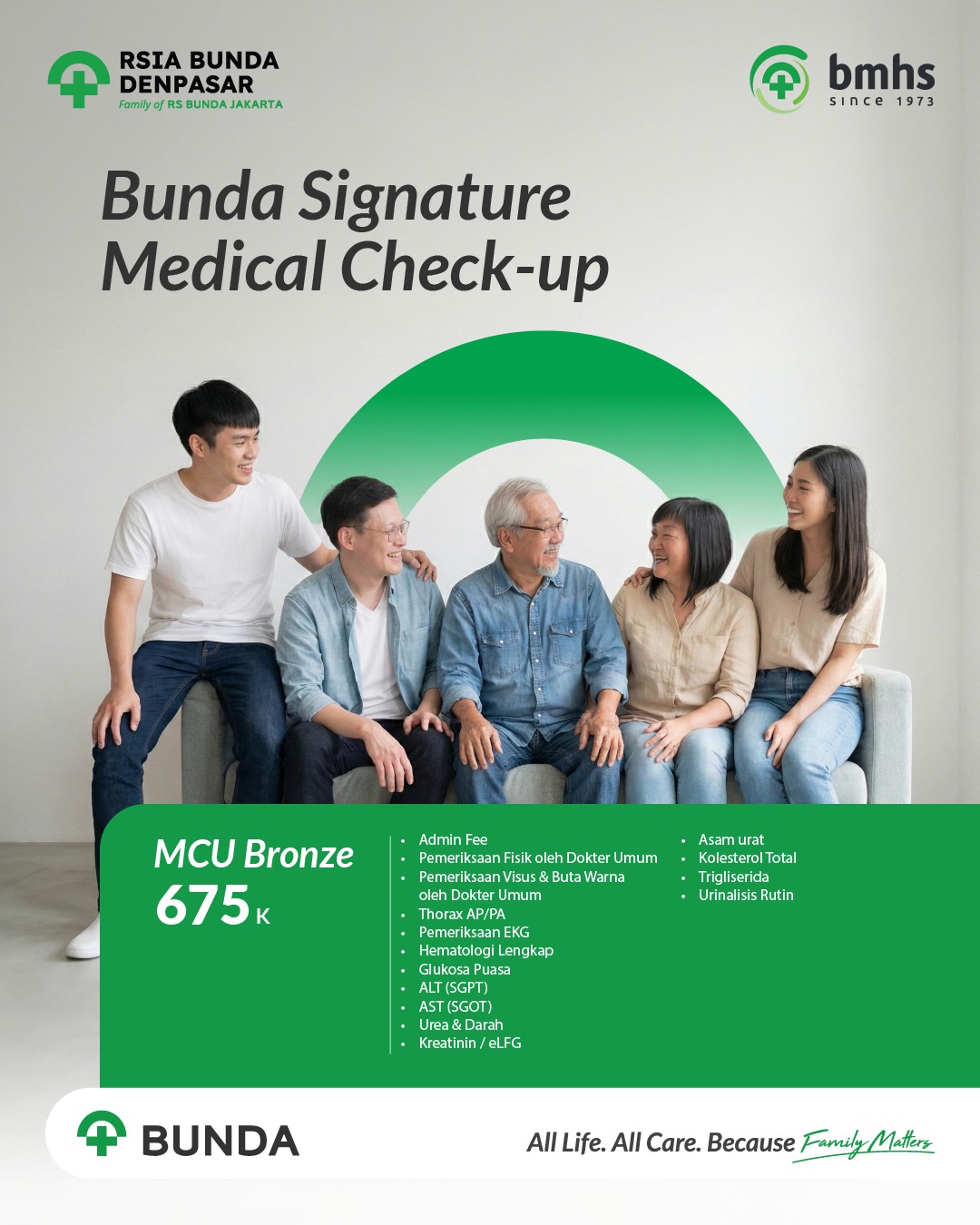 Paket MCU Bronze Bunda Denpasar Bali dengan pemeriksaan kesehatan lengkap untuk deteksi dini penyakit